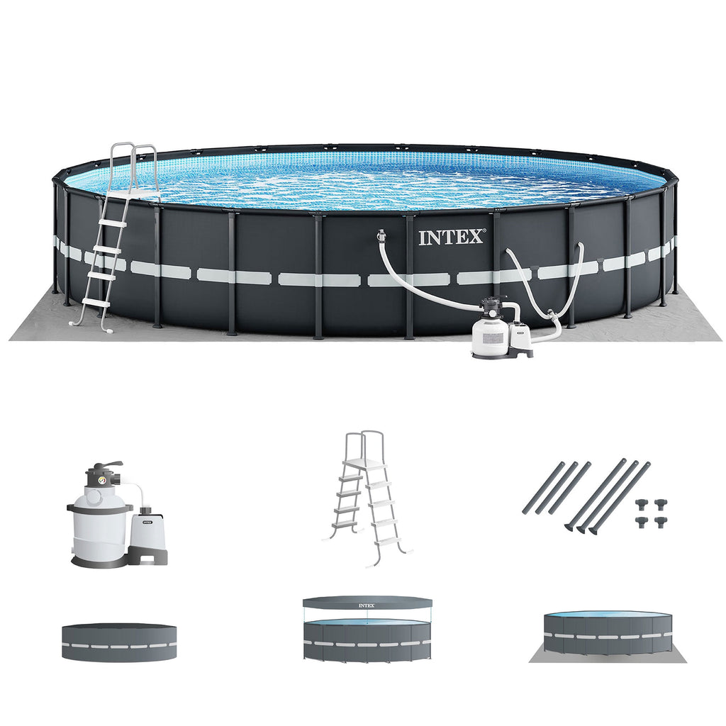 INTEX 26339EP Ultra XTR 24' x 52 Round Frame Above Ground Swimming Pool Set with Pump